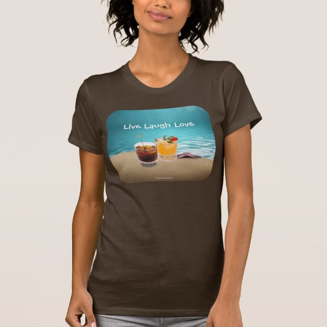 Tropical Delightful Drink On The Beach T-Shirt (Front)