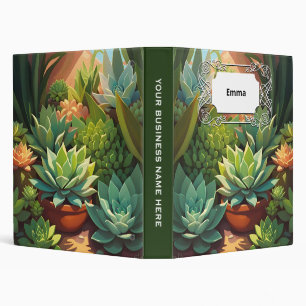 Tropical Desert Succulent Garden 3 Ring Binder