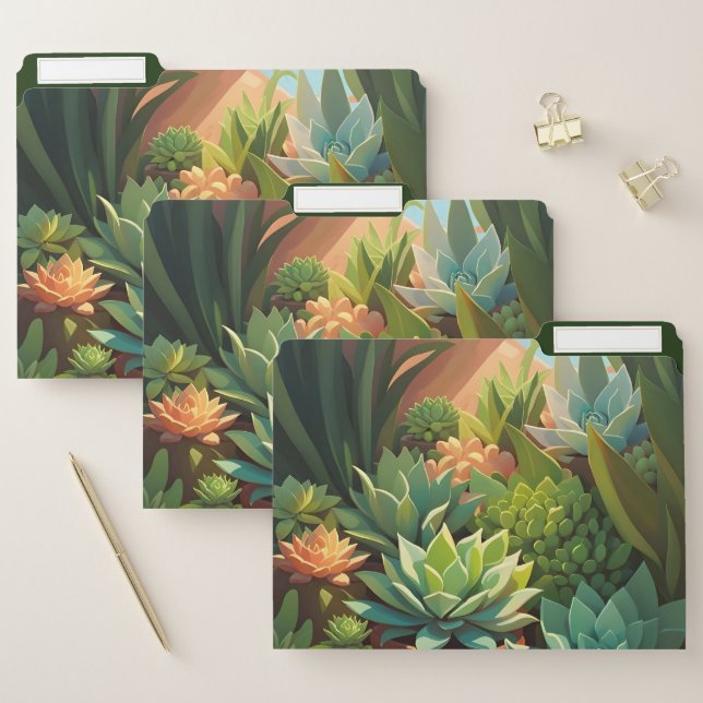 Tropical Desert Succulent Garden File Folder (Set)