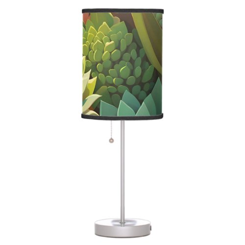 Tropical Desert Succulent Garden Table Lamp