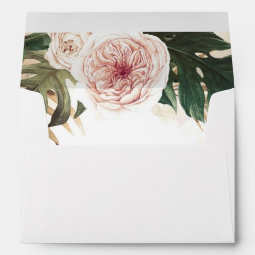 Tropical Desert Wedding Floral Watercolor Envelope
