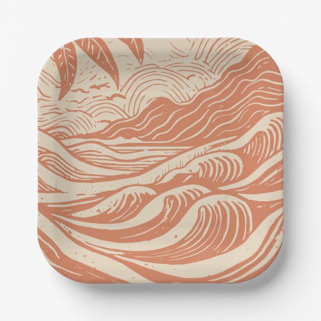 Tropical designed paper plates (Front)