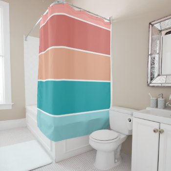 Tropical Designer Bathroom Shower Curtains Stripes by idesigncafe at Zazzle