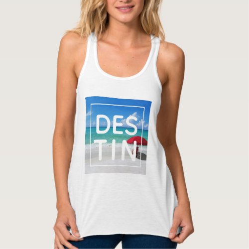 Tropical Destin Florida Beach Modern Typography Tank Top