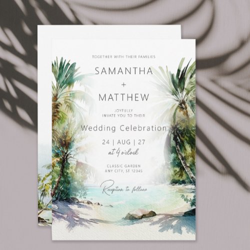Tropical Destination Beach Wedding Invitation