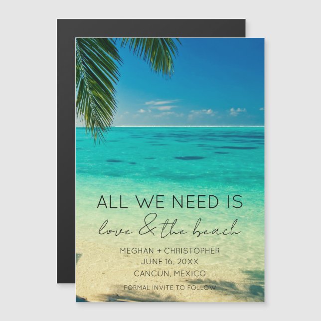 Tropical Destination Beach Wedding Save the Date (Front/Back)