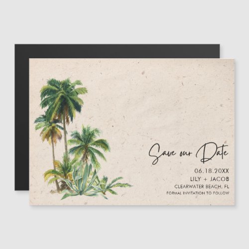 Tropical Destination Beach Wedding Save The Date Magnetic Invitation