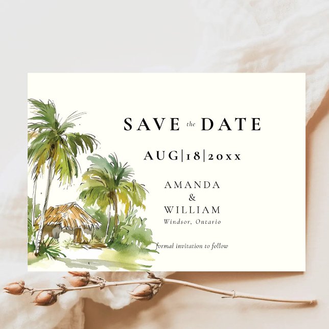 Tropical Destination Elegant Wedding  Save The Date (Creator Uploaded)