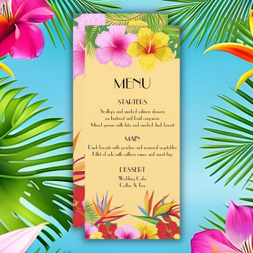 Tropical Destination Hibiscus Yellow Menu