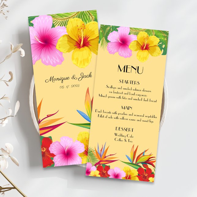 Tropical Destination Hibiscus Yellow Menu (Creator Uploaded)