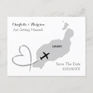 Tropical Destination Lanzarote Spain Beach Wedding Announcement Postcard