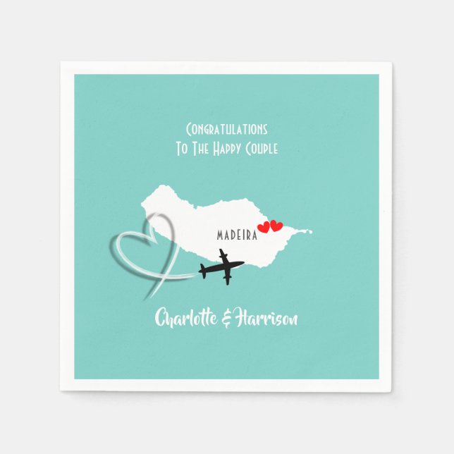 Tropical Destination Madeira Wedding  Napkins (Front)