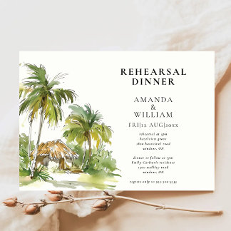 Tropical Destination Rehearsal Dinner Invitation