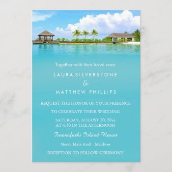 Tropical Destination Resort Beach Wedding Invitation by coastal_life at Zazzle