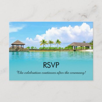 Tropical Destination Resort Beach Wedding Rsvp Invitation by coastal_life at Zazzle