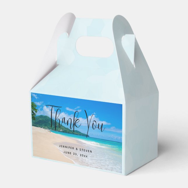 Tropical Destination Scenic Beach Photo Favor Boxes (Front Side)