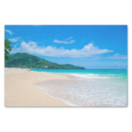 Tropical Destination Scenic Beach Photo Tissue Paper