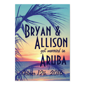 Tropical Destination Wedding Announcement & Invite
