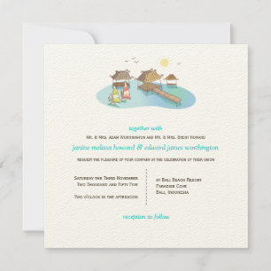 Tropical Destination Wedding Beach Windsurfing Invitation