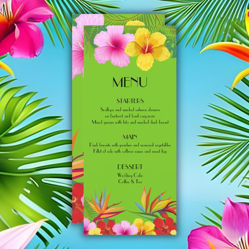 Tropical Destination Wedding _ Bright Green Menu