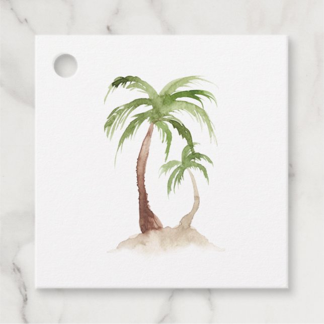 Tropical Destination Wedding Favor Tags (Front)