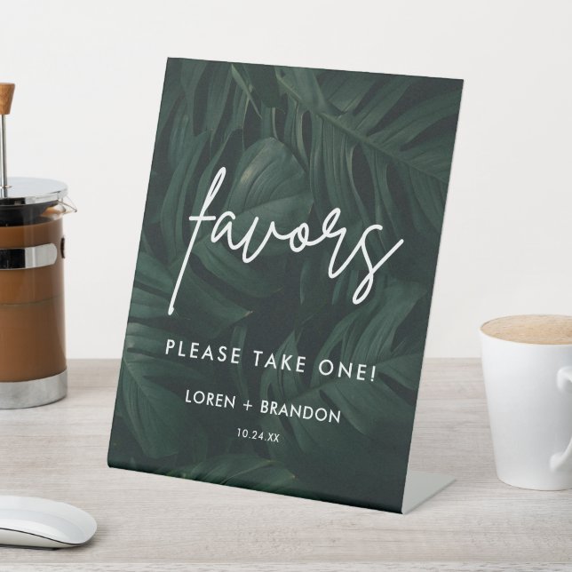 Tropical Destination Wedding Favors Sign (In SItu)