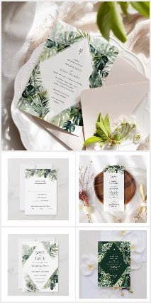 Tropical Destination Wedding Invitation suite