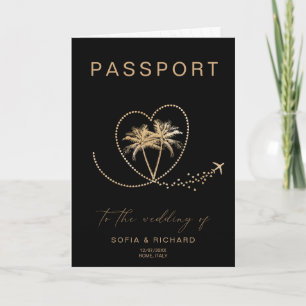 Tropical Destination Wedding Passport QR Code Invitation