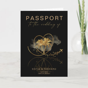 Tropical Destination Wedding Passport QR Code Invitation