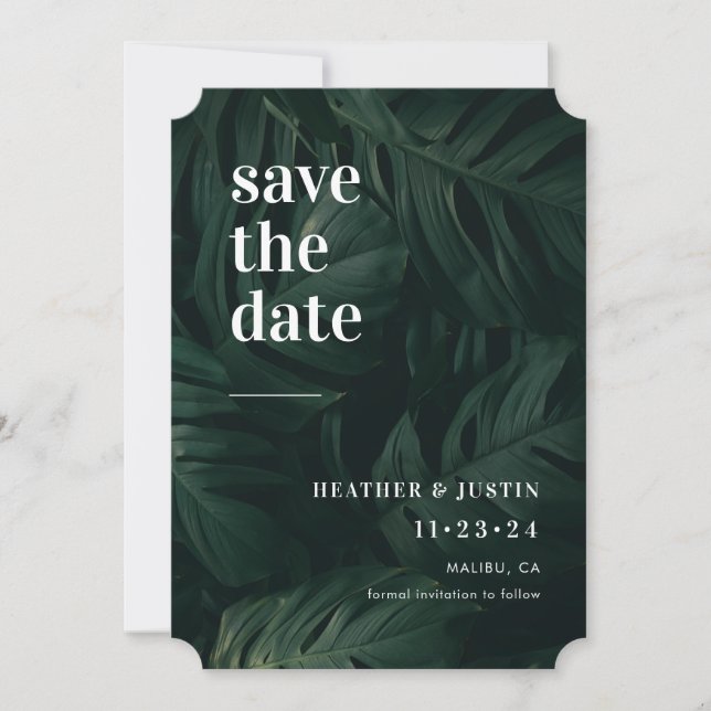 Tropical Destination Wedding Photo Save the Date (Front)