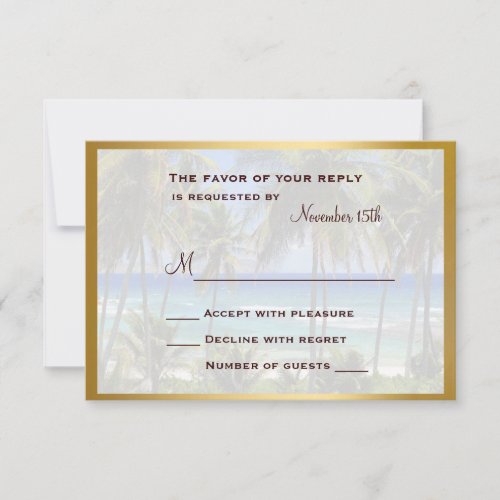 Tropical Destination Wedding RSVP Card