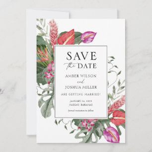 Tropical Destination Wedding Save the Date Invitation