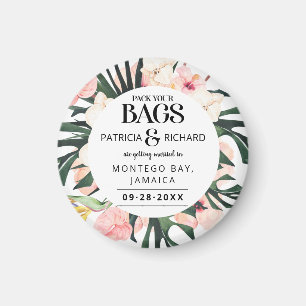 Tropical Destination Wedding Save The Date Magnet