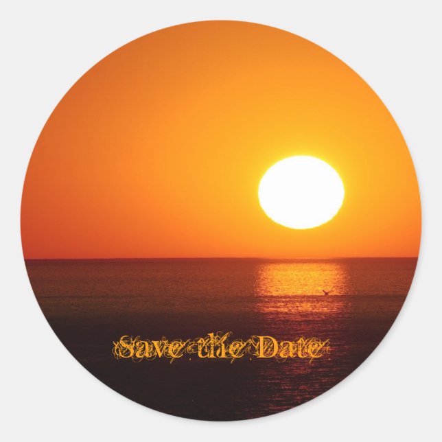 Tropical Destination Wedding Save the Date Sticker (Front)