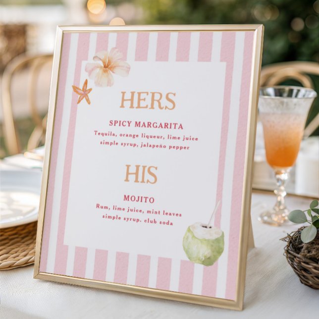 Tropical Destination Wedding Signature Drinks Poster (Creator Uploaded)
