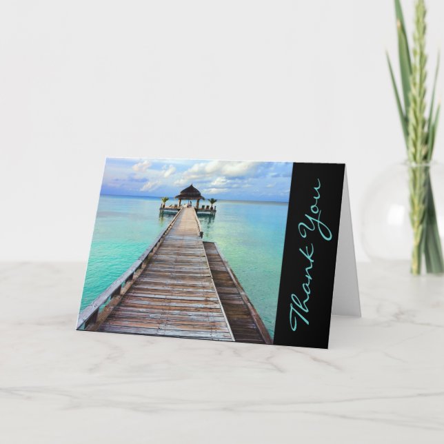Tropical Destination Wedding Thank You Card (Front)