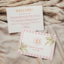 Tropical Destination Wedding Welcome Note