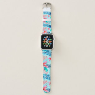 Tropical digital paper background apple watch band