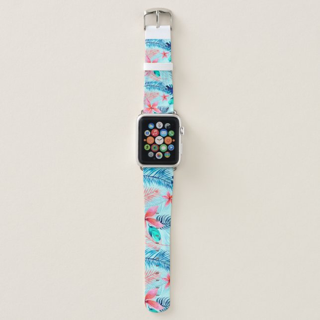 Tropical digital paper background apple watch band (Front)