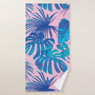 Tropical digital paper stripes stars bath towel