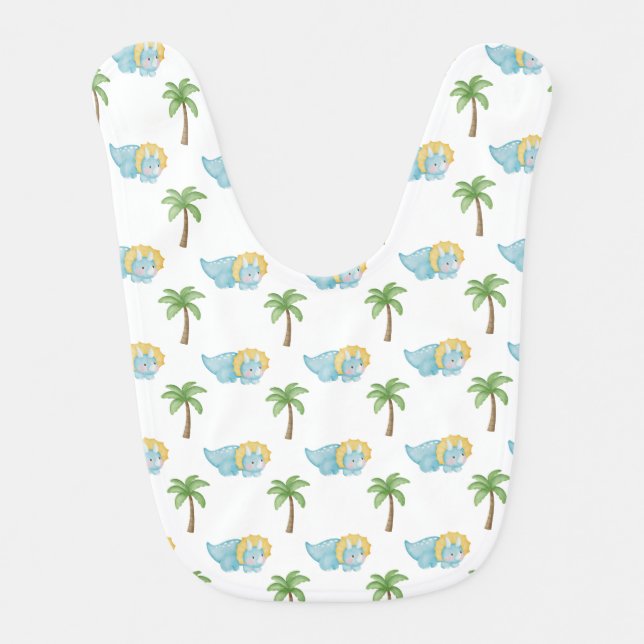 Tropical Dinosaur Baby Bib (Front)