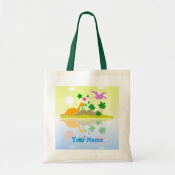 Tropical Dinosaurs Island Name Bag/ Tote by dinoshop at Zazzle
