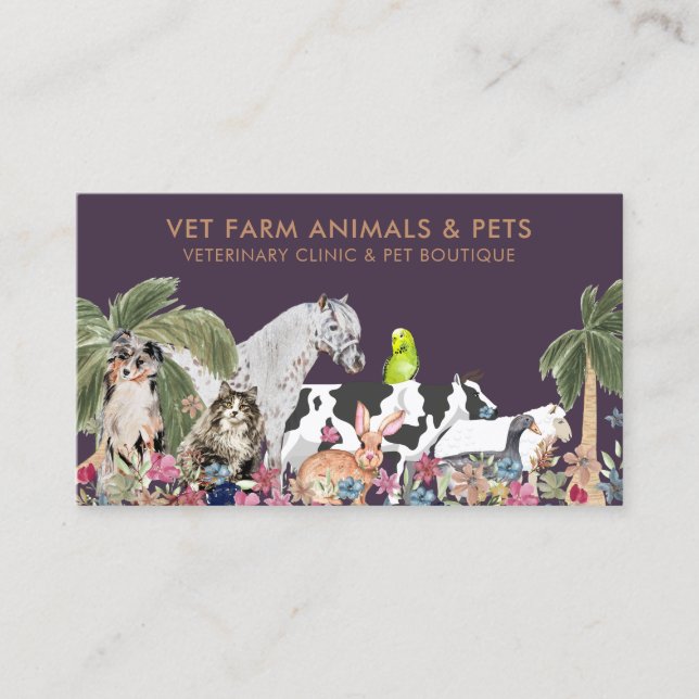 Tropical Dog Walker Business Card (Front)