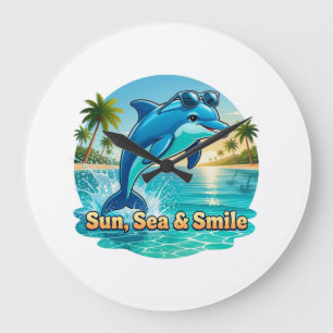 Tropical Dolphin Wall Clock – Sun, Sea & Smile