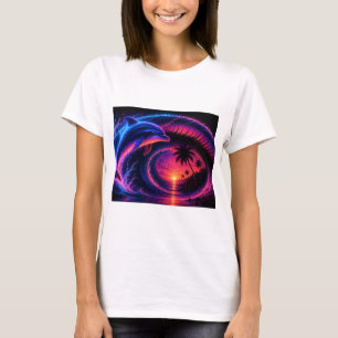 Tropical Dolphin Wave Art Transparent PNG Ocean Su T-Shirt