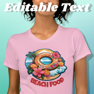Tropical Donut Beach Food Editable T-Shirt