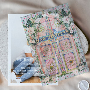 Tropical Doorway New Address Vellum Invitations
