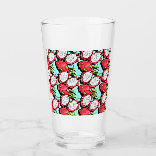 tropical dragon fruit glass (Front)