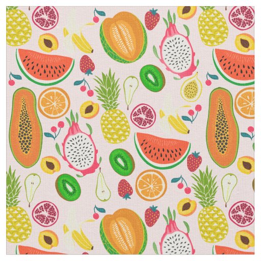 tropical dragon fruit kiwi pomegranate fabric