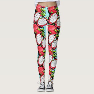 tropical dragon fruit leggings